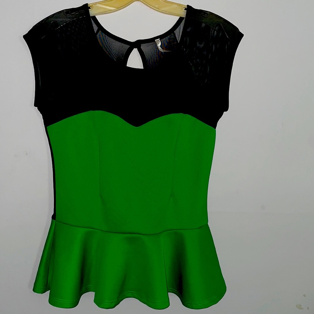 Women’s Black and green shear blouse